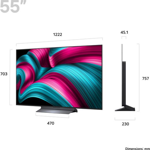 LG C55LA 55" 4K Ultra HD OLED Smart TV - Dimensions