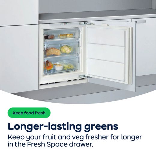 Indesit KINS 1261 B4UK 178cm High 50/50 Integrated Fridge Freezer with Sliding Door Fixing Kit - White - AO Annotation - Fresh-Space