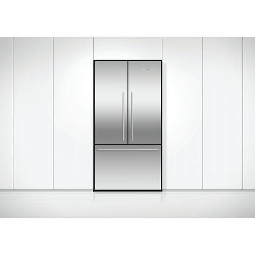 Fridge Freezer French Door 900mm, Stainless Steel, WiFi, compatible with SmartHQ App - American fridge freezer in kitchen shot