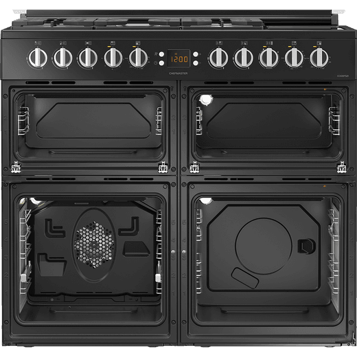 Leisure Chefmaster 100cm Dual Fuel Range Cooker - Cream - Doors off and no racks