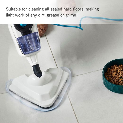 Vax Steam Fresh Combi Classic S86-SF-CC Steam Mop with up to 15 Minutes Run Time - Blue / White - Annotation - Suitable for sealed floors shot