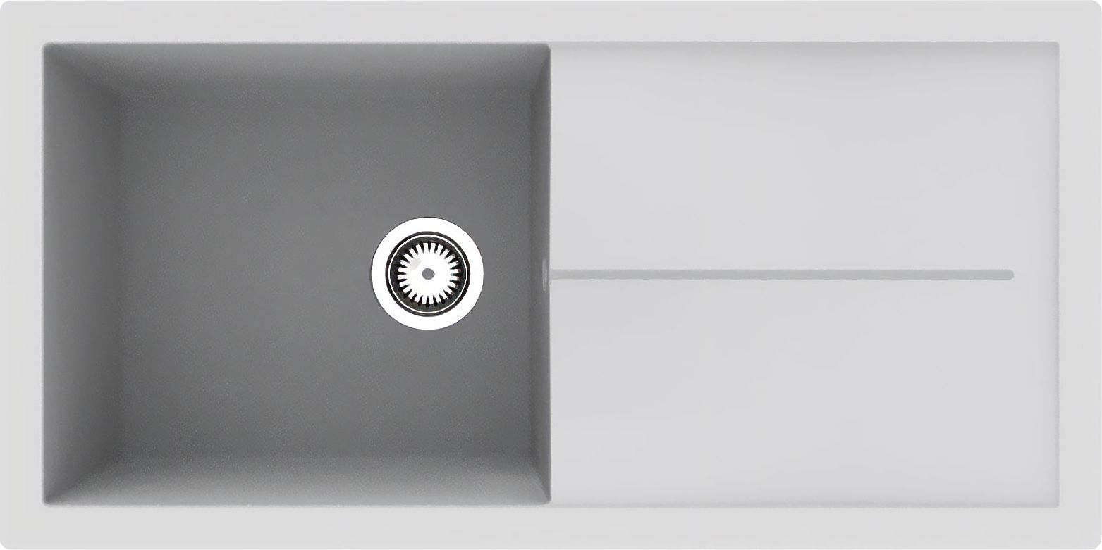 Rocklite - Milton 1 - Inset Kitchen Sink - XL Single Bowl - White