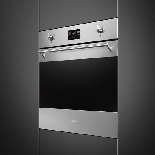 Smeg Classic SteamOne SOP6302S2PX Built In Electric Single Oven - Stainless Steel - Oven in wall shot