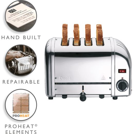 Dualit Classic Vario 40352 4 Slice Toaster - Chrome - Annotation - Features shot