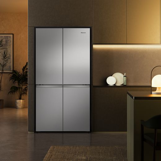 Hisense American Fridge Freezer - Stainless Steel - Fridge freezer in kitchen shot