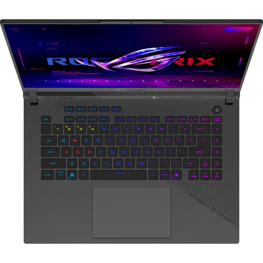 ASUS ROG Strix G16 16" Gaming Laptop - NVIDIA® GeForce RTX™ 5060, AMD Ryzen™ 9, 1TB SSD - Grey - keyboard view shot