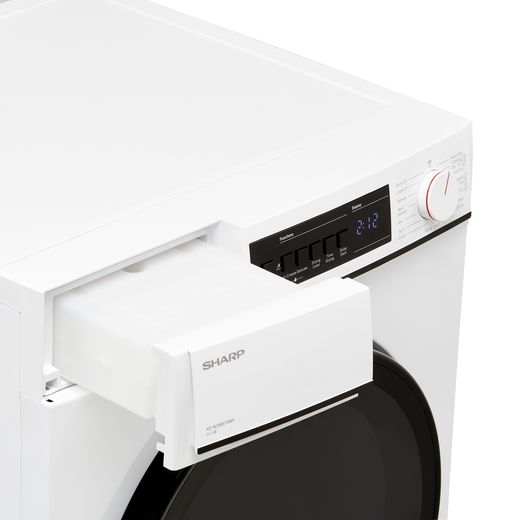 Sharp 8Kg Condenser Tumble Dryer - White - Detergent drawer open
