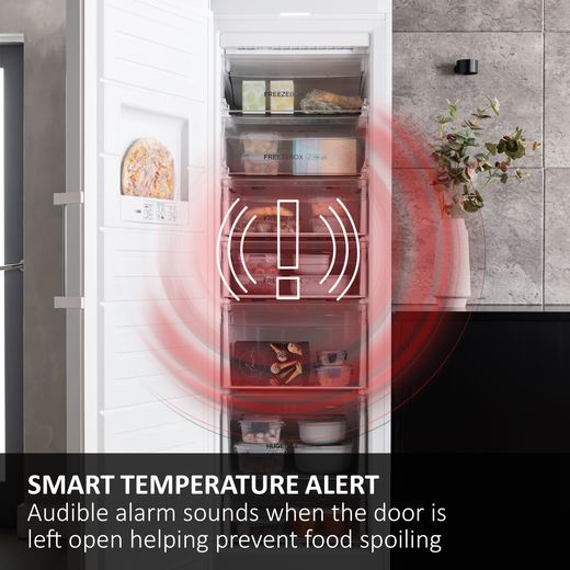 Haier H4F306SDH1K Upright Freezer Stainless Steel - Annotation - Smart temperature alert