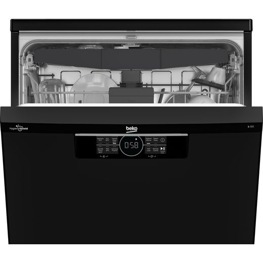 Beko Standard Dishwasher - Black - close up control panel shot