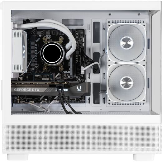 3XS Systems Gaming PC - NVIDIA® GeForce RTX™ 5070, AMD Ryzen™ 7, 1TB SSD - White - Side shot