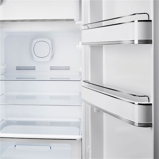 Smeg Right Hand Hinge FAB28RPK6 153cm High Small Fridge with Ice Box - Pink - Close up shot