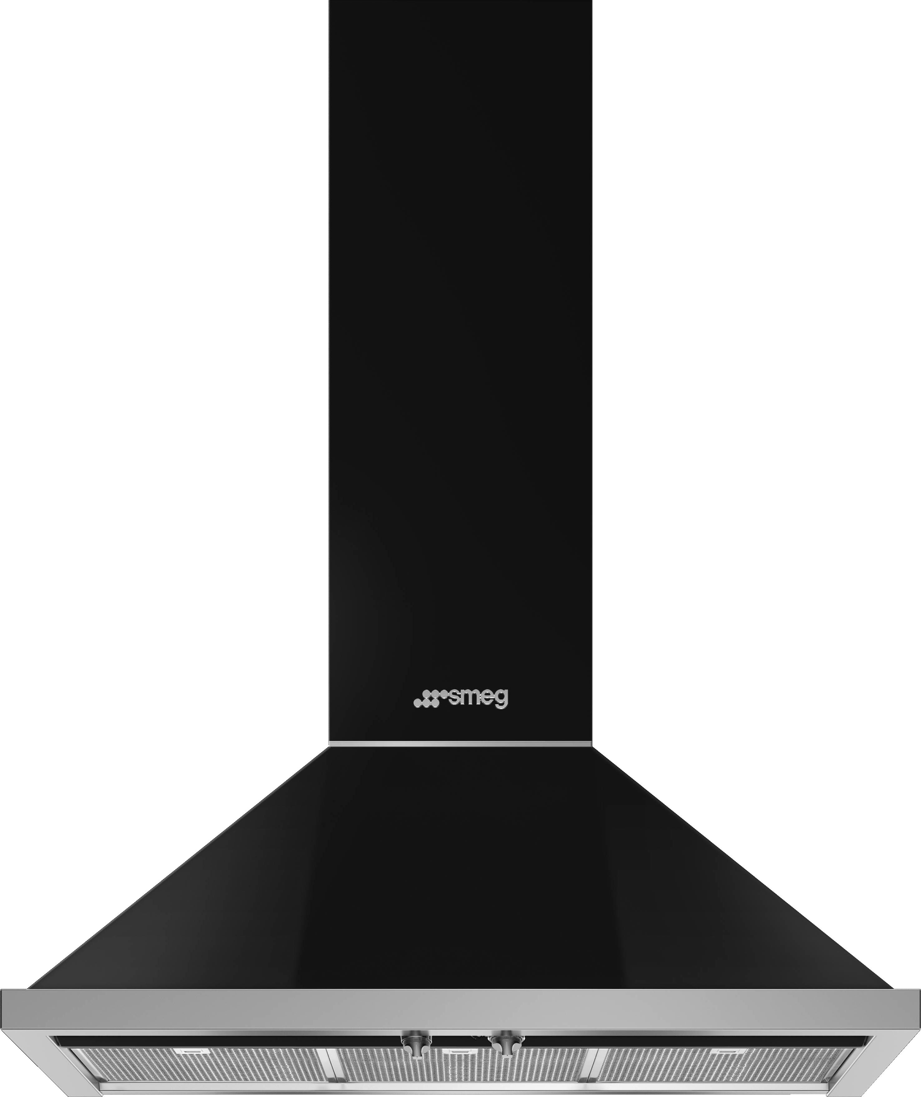 Smeg KPF9BL 90cm Wall-Mounted Cooker Hood - Black