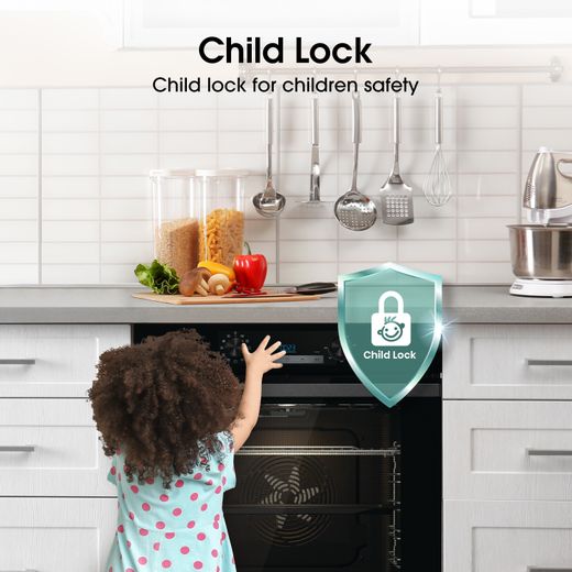 Hisense Electric Single Oven - Black - Annotation - Oven lock