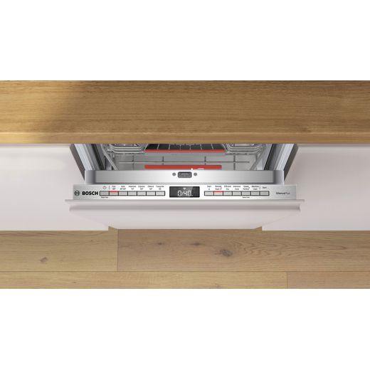 Bosch Series 4 Integrated Slimline Dishwasher - Silver - Control panel shot