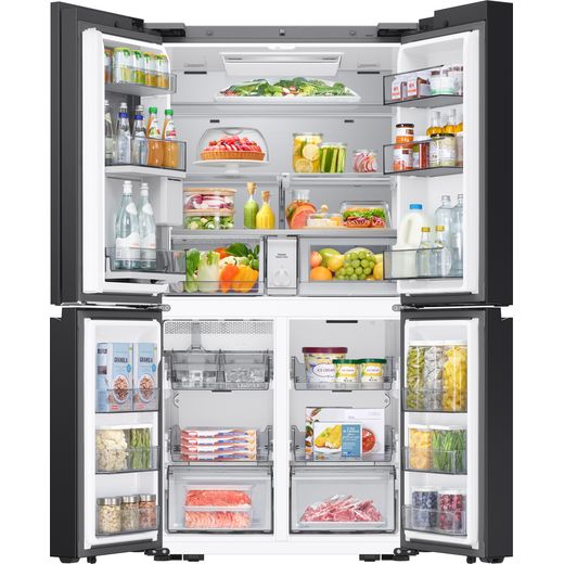 Samsung Series 9 AI Home American Fridge Freezer - Black - Doors open