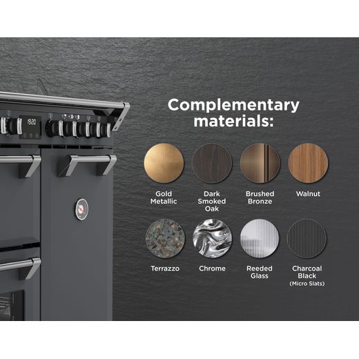Stoves Richmond DX 90DF 90cm Dual Fuel Range Cooker with Gas Hob - Anthracite  - Annotation - Complementary material