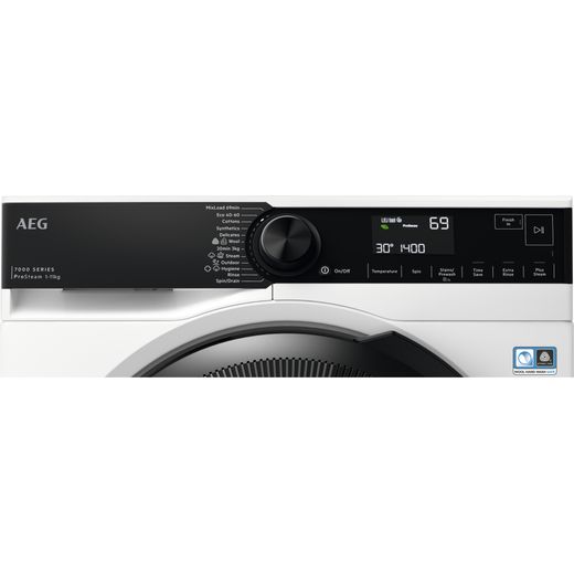 AEG ProSteam® Technology LFR741144B 11kg Washing Machine with 1400 rpm - White - Control panel shot