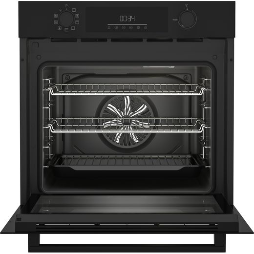 Beko Electric Single Oven - Black - Front with door open shot