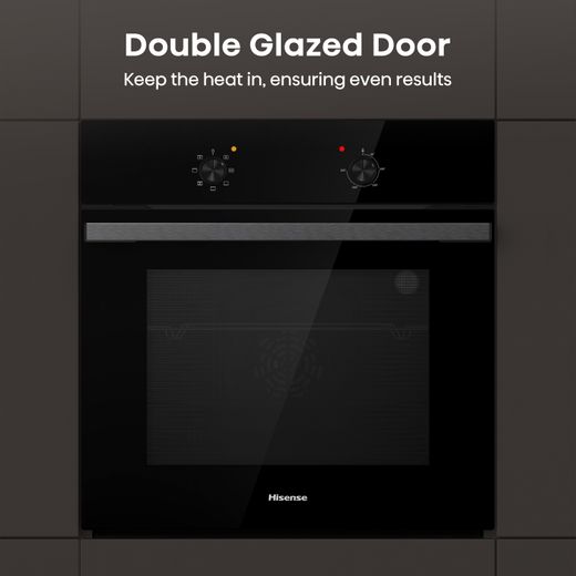 Hisense Built In Electric Single Oven - Black - Annotation - Double glazed door