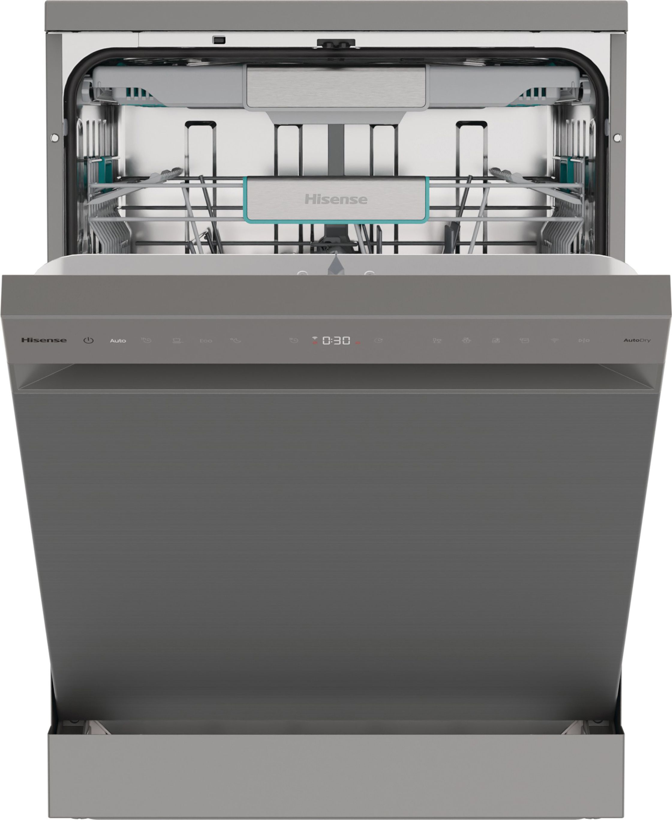 Hisense HS673A90XUK Freestanding Dishwasher - 16 Place Settings - Stainless Steel