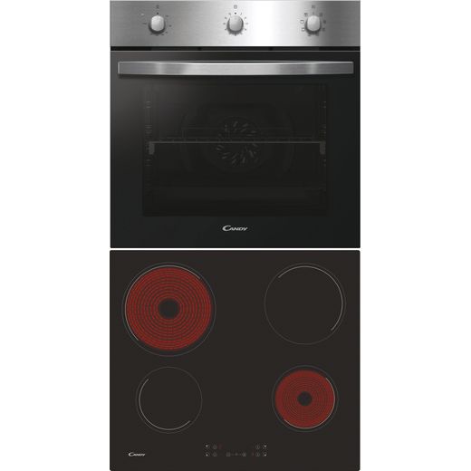 Candy PCI27XCH64CCB Built In Electric Single Oven and Ceramic Hob Pack