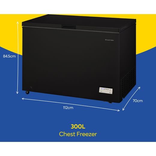 Russell Hobbs Chest Freezer - Black  - Annotation - Dimension shot