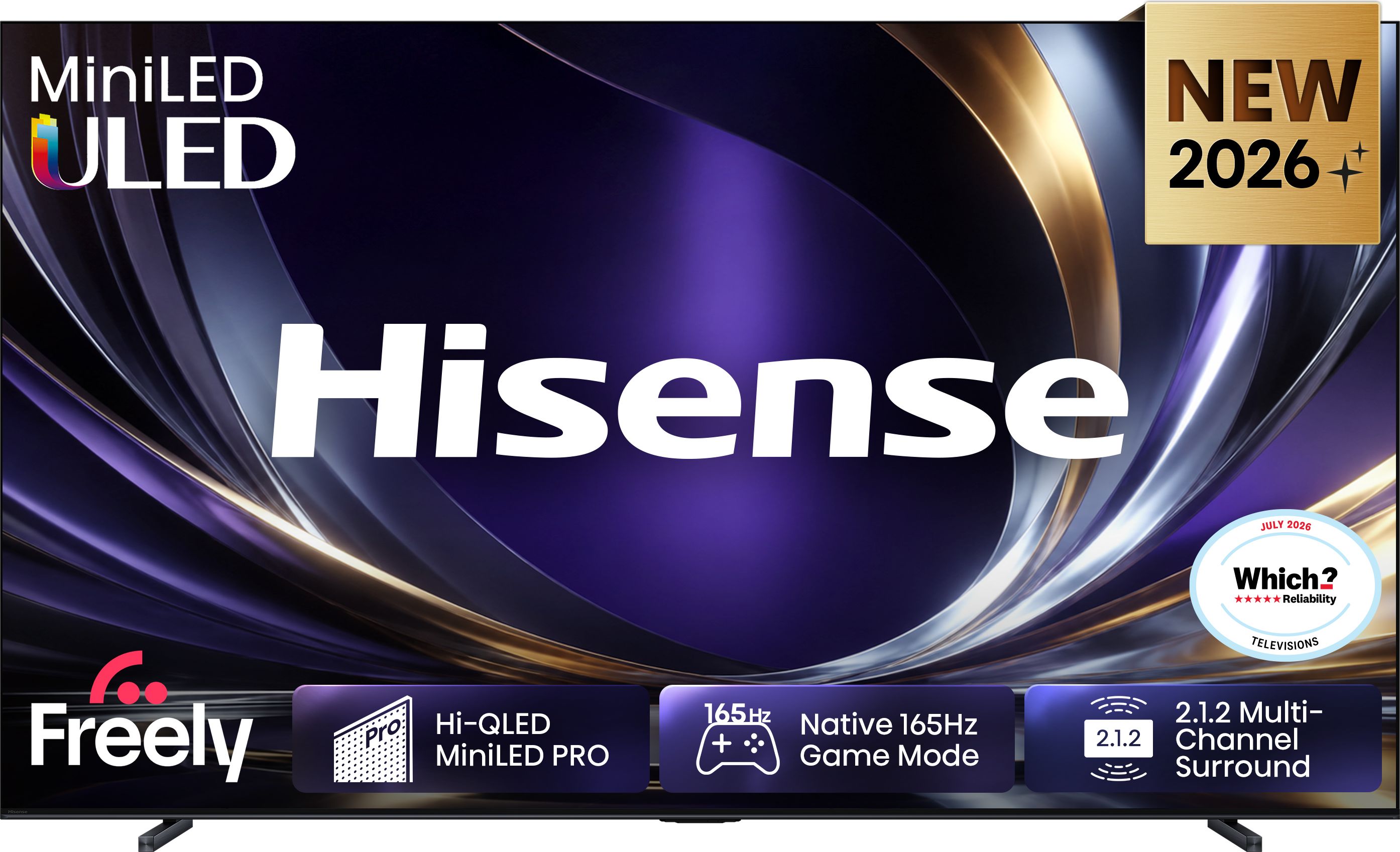 Hisense - 65U7STUK PRO - 65-inch MiniLED Smart TV - 4K Ultra HD - Grey