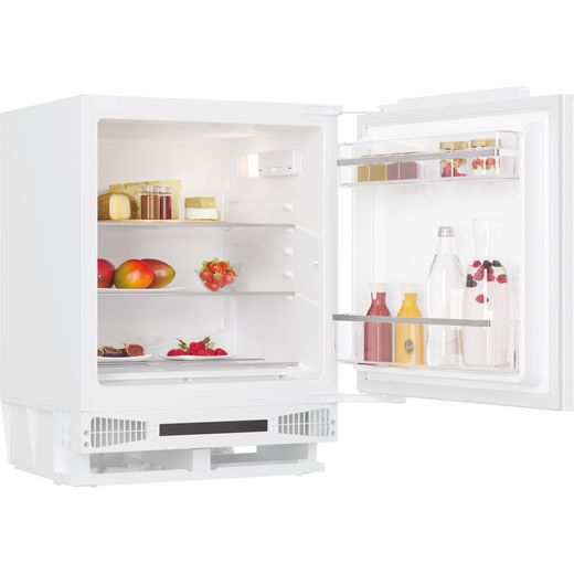 Hoover HOMLSE68EWKP Integrated Upright Fridge - White - Right perspective door open shot