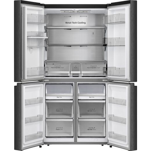 Hisense American Fridge Freezer - Black - Doors open
