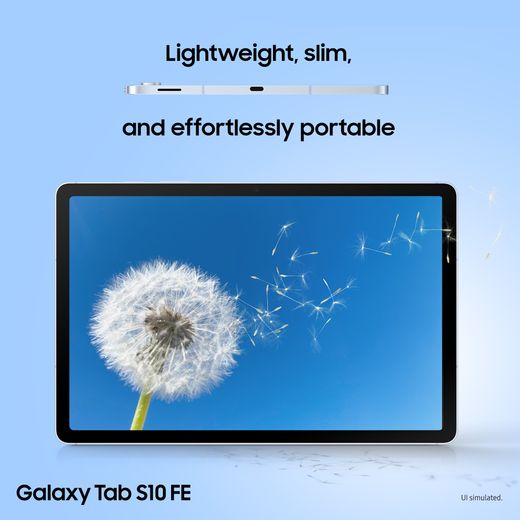 Samsung Galaxy Tab S10 FE 10.9" 256GB WiFi Tablet - Silver - Annotation - Lightweight and slim