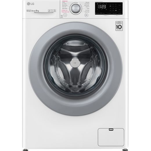 LG V3 F4V309WSE 9Kg Washing Machine with 1400 rpm - White - B Rated