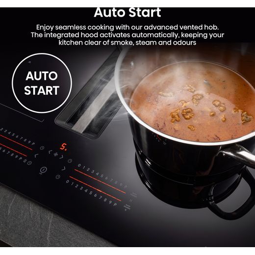 Hisense Hi6 HEH6432BSCWF 60cm Venting Induction Hob - Black - Annotation - Auto start shot