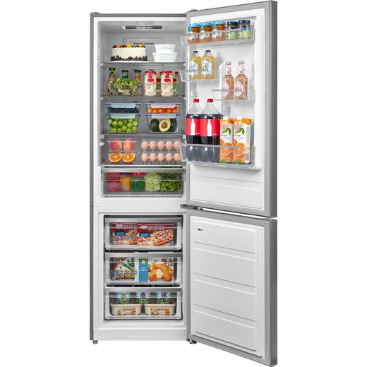 Midea 60/40 Frost Free Fridge Freezer - Silver - Doors open