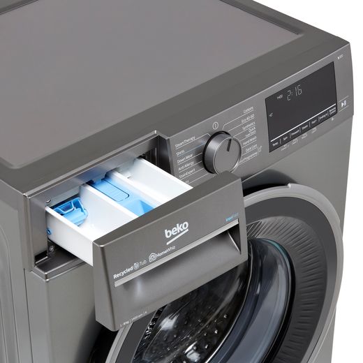 Beko 8Kg Washing Machine - Graphite - Detergent drawer open