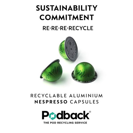 Nespresso by Krups Vertuo Pop XN920140 Pod Coffee Machine - White - Annotation - Sustainability commitment