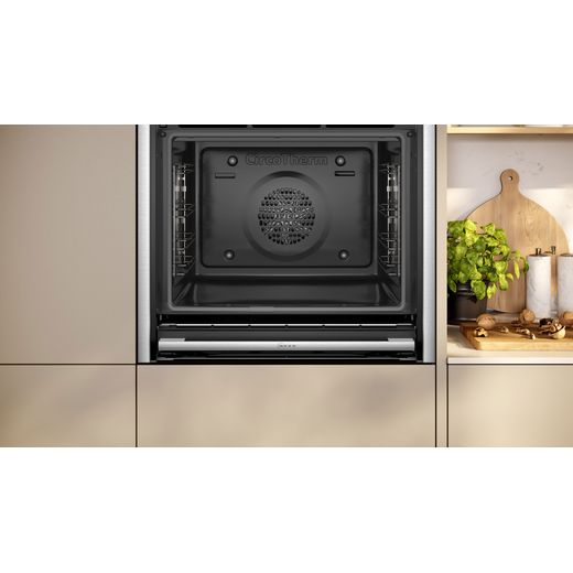NEFF N70 Slide & Hide® Built In Electric Single Oven - Stainless Steel - Inside cavity shot