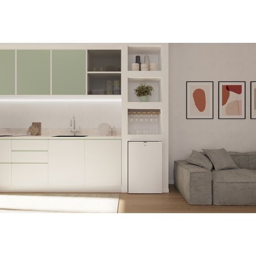 Hoover HONLQ2S58EWK 85cm High Small Fridge - White - Fridge in kitchen shot