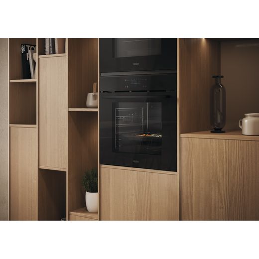 Haier ID Series 2 Built In Electric Single Oven - Black  - Oven in kitchen shot 