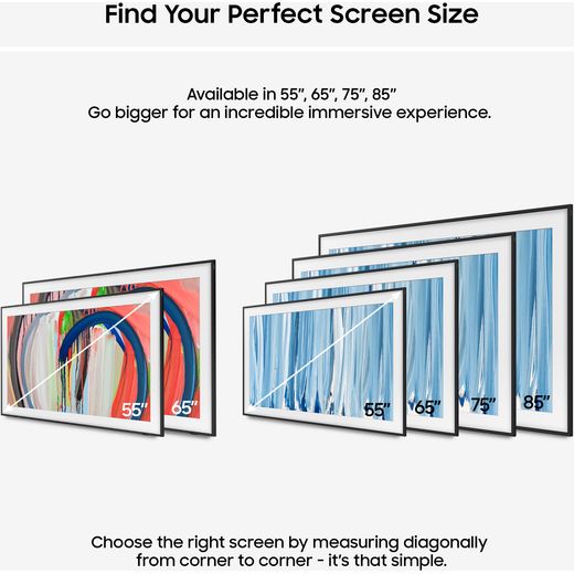 Samsung The Frame 75" 4K Ultra HD Neo QLED Smart TV - Annotation - screen size shot