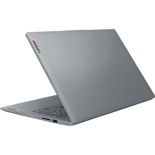 Lenovo IdeaPad Slim 3 15.6" Laptop - Intel N, 128 eUFS, 4 GB RAM - Koala Grey - Back right perspective shot