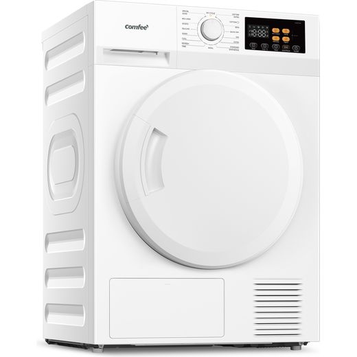 Comfee CDN13H81/W-UK Wifi Connected 8Kg Heat Pump Tumble Dryer - White - right perpsective shto