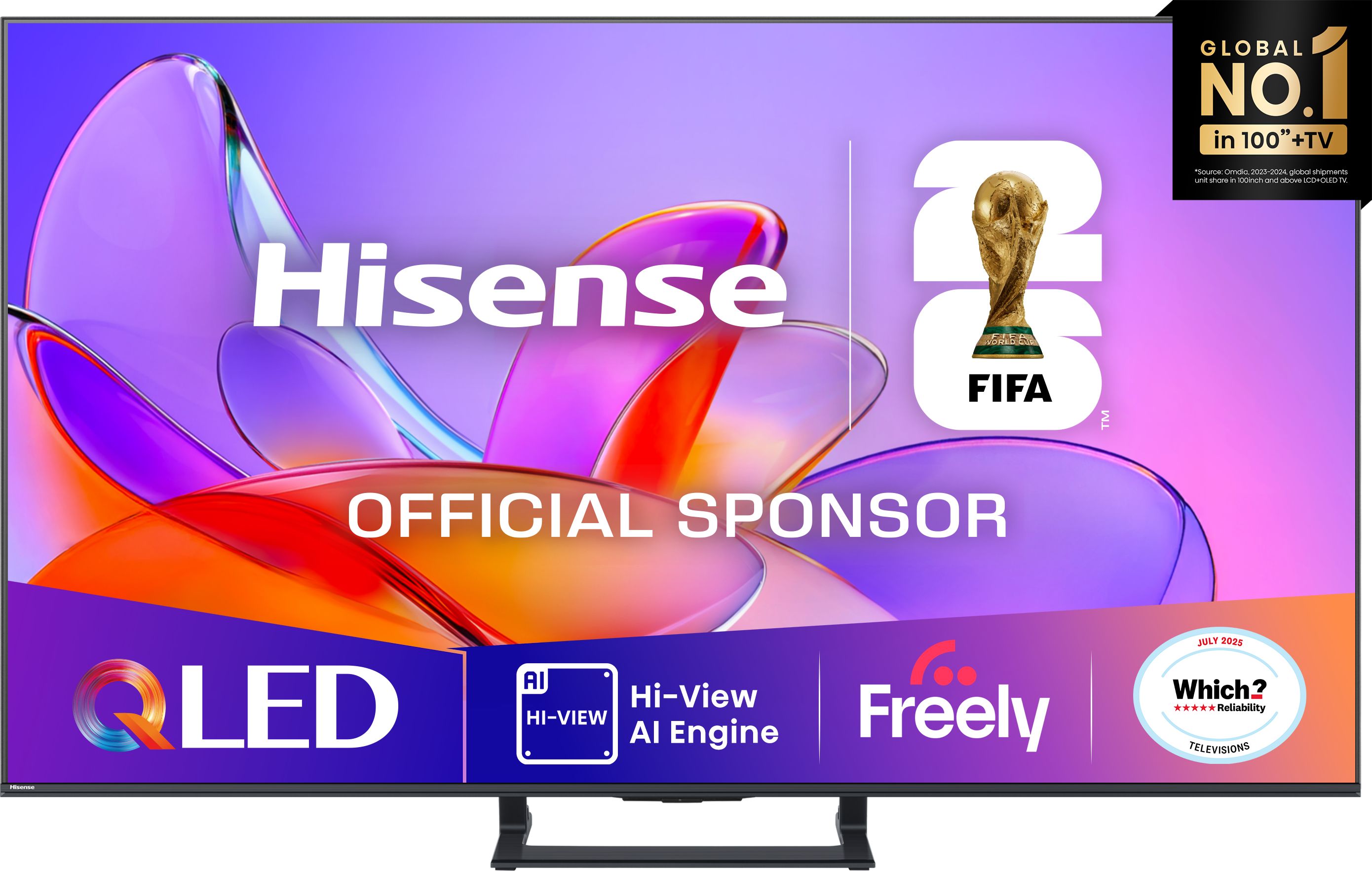 Hisense 65" QLED TV - 4K Ultra HD, Quantum Dot Colour, Game Mode Plus, Black