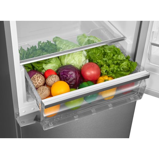 Midea 60/40 Frost Free Fridge Freezer - Silver - Salad crisper drawer