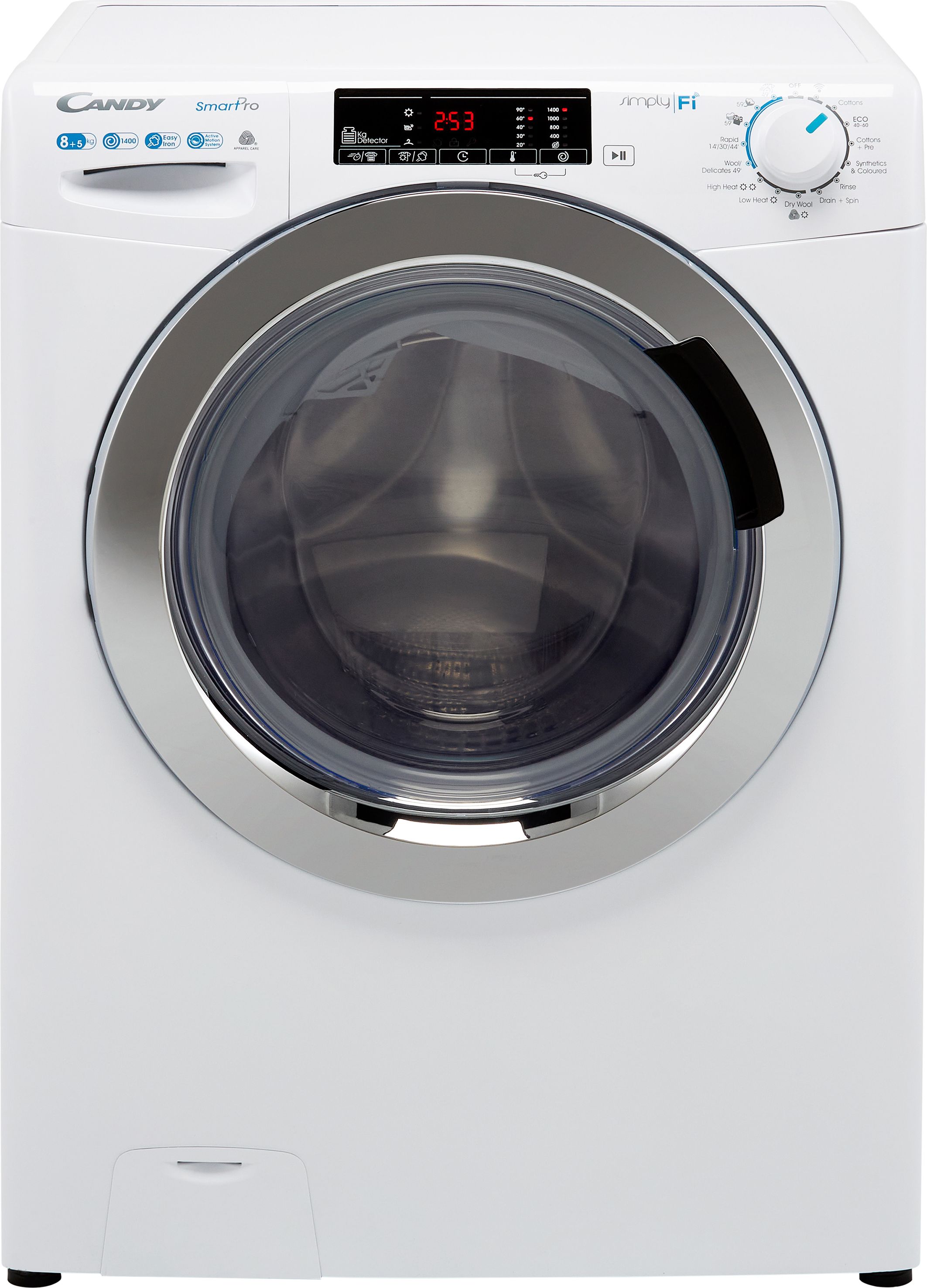 Candy Smart Pro CSOW4853TWCE Wifi Connected 8Kg/5Kg Washer Dryer with 1400 rpm - White - E Rated, White