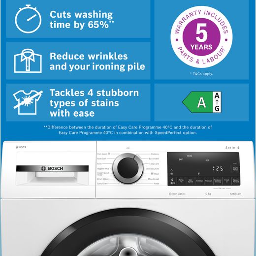 Bosch Series 6 i-Dos WGG254F1GB 10kg Washing Machine with 1400 rpm - White - annotation - feature shot