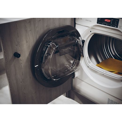 Haier 31900541 Integrated Heat Pump Tumble Dryer - White - Door open