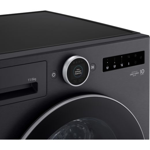 LG Series 10 WHX9516TBC Wifi Connected 11Kg / 6Kg Washer Dryer with 1400 rpm - Black - Control panel