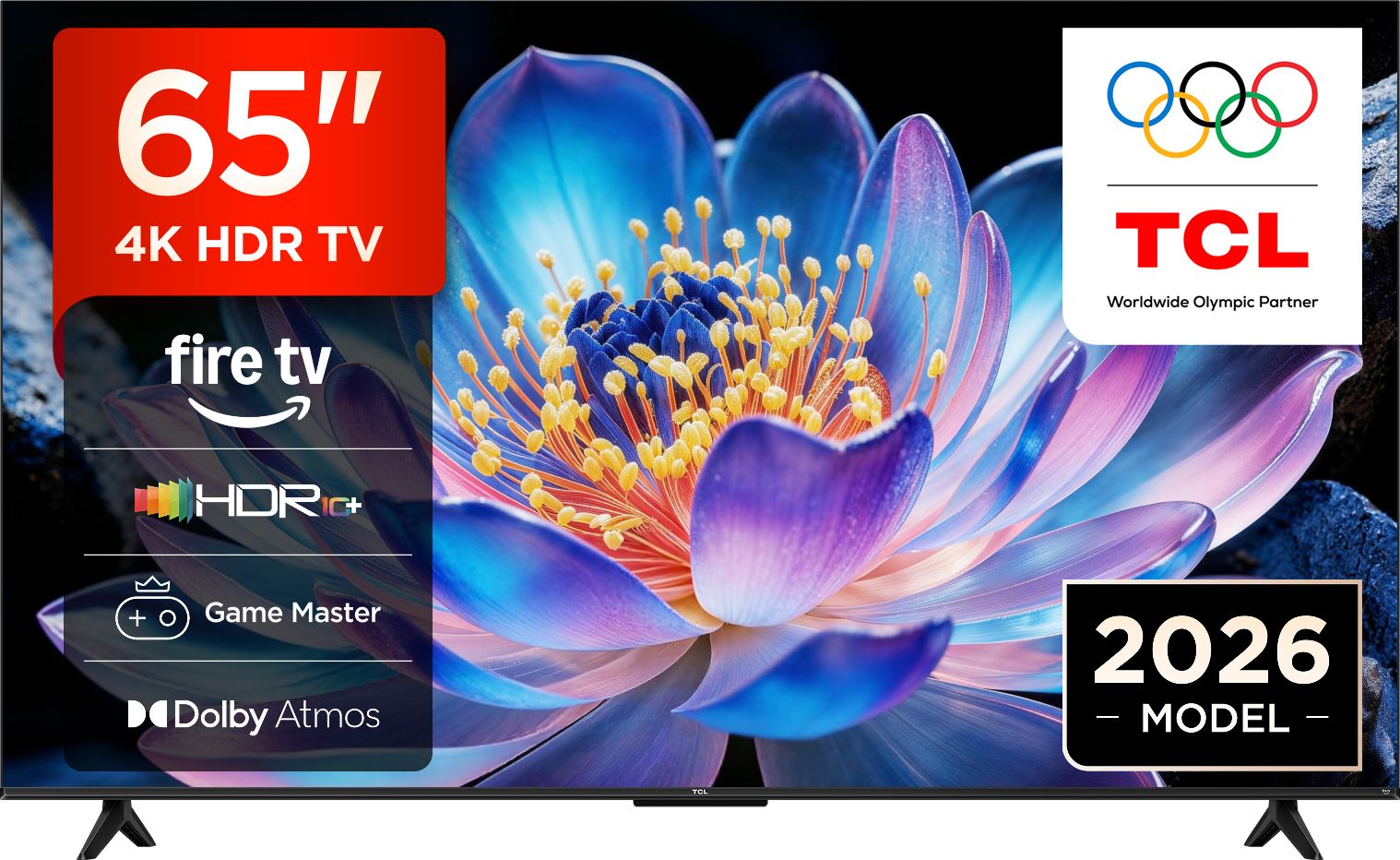 TCL - 65V6D-UK - 4K Ultra HD Smart Fire TV - 65 Inch - Black