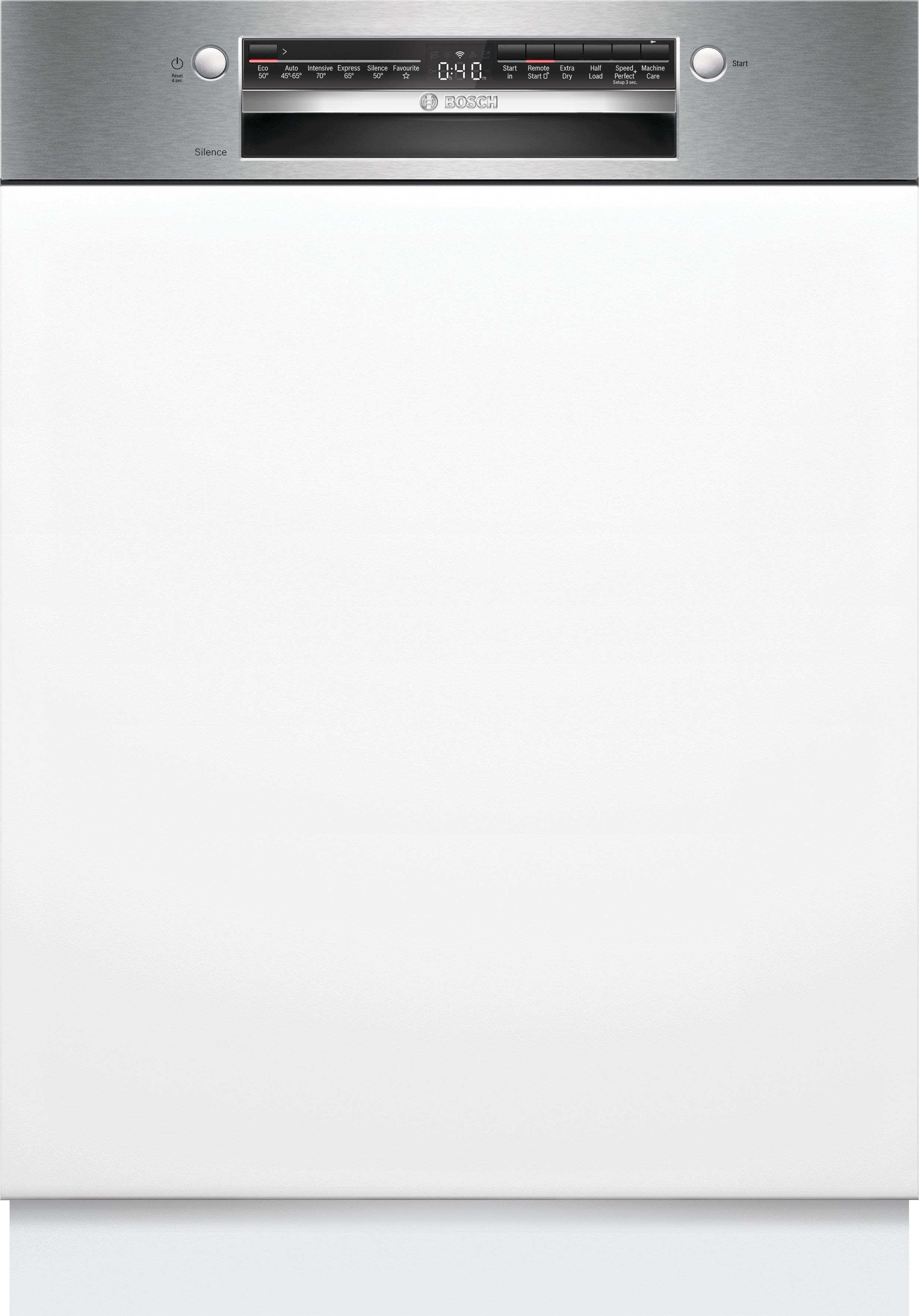 Image of Bosch Series 6 SMI2HTS06G Semi Integrated Full Size Dishwasher - Silver Control Panel with Fixed Kit - C Rated, Silver