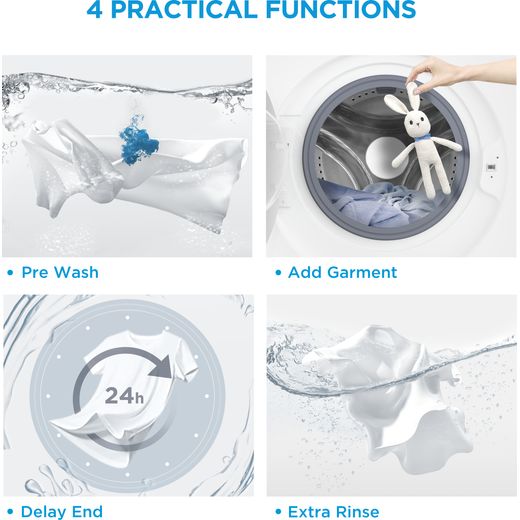 Midea MF110W80BA10/T-UK 8kg Washing Machine with 1400 rpm - Graphite - Annotation - 4 practical function shot 